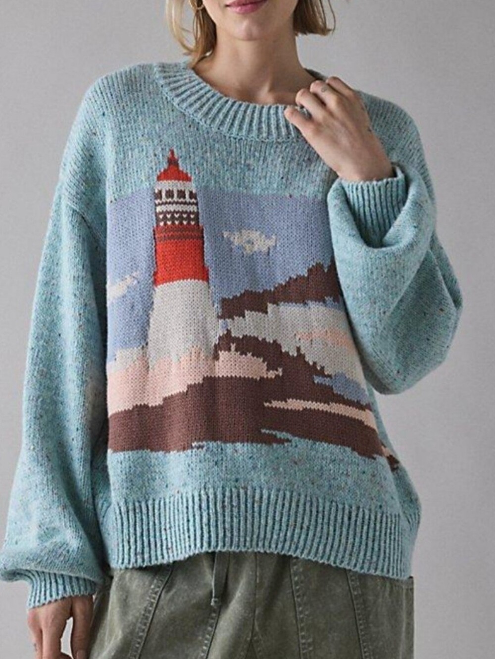 Anthropologie BDG Lighthouse Graphic Oversized Sweater